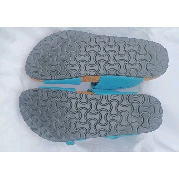 Birki's 260mm 40 Men's 7.5 Slide On Dbl Strap Turquoise Sandals 9.5 Women's - Picture 8 of 12
